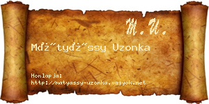 Mátyássy Uzonka névjegykártya